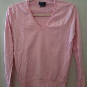 Polo by Ralph Lauren Women's Soft Pink V-Neck Sweater